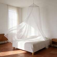 Mosquiteras, cortinas para camas, mosquitera de cúpula, tienda de campaña para niñas, toldo para decoración de cama para, adecuado para hogar, casa de alquiler, apartamento, fácil almacenamiento. - Blanco - Ver 2