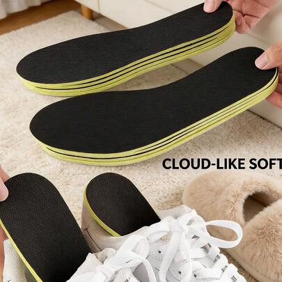 2pcs Versatile Soft-Sole Insoles, Cushioned, Breathable, High Elasticity Shock Absorption Insoles, Foot Care Lining Pads, Sports Shoe Insoles | Fashion Insoles | Soft Insoles