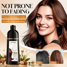 SADOER 500ml Rice Bran Essence Hair Dye Shampoo, Quick Coloring, Covers Gray Hair, Moisturizing & Nourishing, Non-Damaging Hair Dye Shampoo - Hair Dye Shampoo - View 12