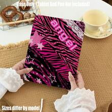 Y2K Soft Edge Case With Pencil Slot, Perfectly Balancing Aesthetics And Practicality, Compatible With IPad Mini 4/5/6/7, 5/6/8, Air 1/2/3/4/5/6/7, 10th/11th Gen, Pro 10.5/11/12.9/13 Inch, Galaxy Tab S6Lite/S7/S8/S9/S10/FE/Plus, A8/A9Plus - Angel Glitter Zebra Stripe - View 3