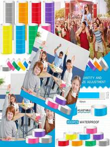 100 chiếc vòng đeo tay giấy phát sáng chống thấm nước, có thể điều chỉnh kích thước, thích hợp cho các buổi hòa nhạc, tiệc tùng, công viên giải trí, lễ hội, sự kiện Giáng sinh và Halloween, nhiều kiểu dáng (không in, in, hình ngôi sao, VIP hỗn hợp) - Nhiều màu - Xem 11