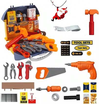 RAINBOWSTREET Herramienta Juguetes - Juego de Herramientas para niños,Caja de Herramientas con Taladro Electrónico y Martillo,Regalo para Juguetes Construcción para Niños de 12+ Años