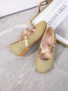 Nuevos zapatos de princesa con estilo para primavera/verano, zapatos de ballet minimalistas con brillo y diseño de , adecuados para uso diario, fiestas, actuaciones, banquetes, bodas - Dorado - Ver 5