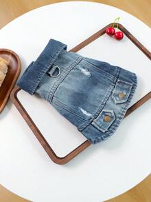 PETCIRCLE 1pc Pet Clothes, Dog Jacket, Breathable Summer New Arrival, Cool Dog Outfit - Cool Jacket - Blue - View 6