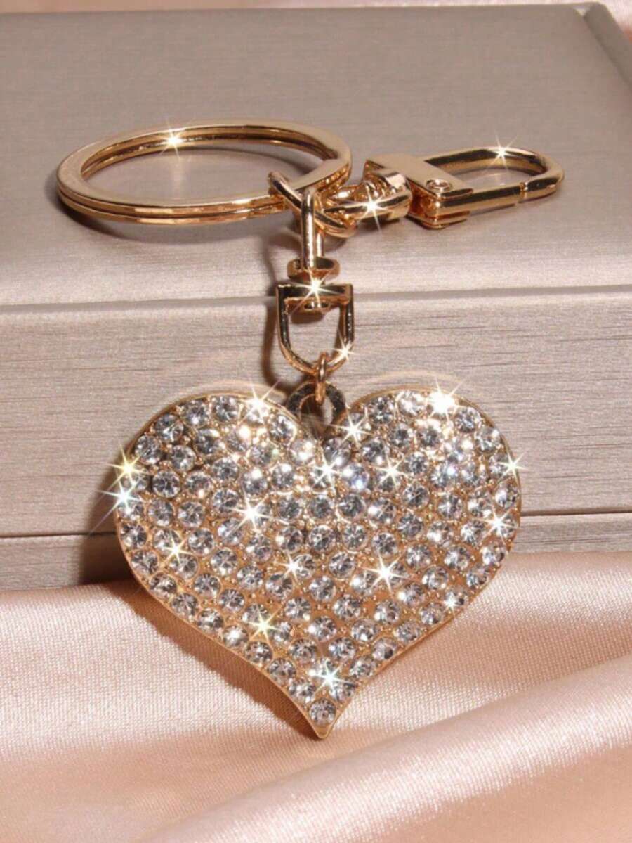 1pc Elegant, Cute, Casual Zinc Alloy Fully Rhinestone Pendant, Suitable For All Seasons - Gold - View 1
