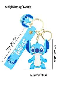 Disney, 1pc Cute Stitch Keychain, Cartoon-Themed Keychain Charm, DIY Backpack Accessory-Perfect For Car Keys, Bags, And More. It Also Makes An Ideal Gift For Friends And Partners During Back-To-School Season! - Multicolor - View 4