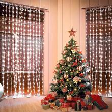 Solar Outdoor Lights Waterproof Curtain String Lights, 300 Led 9.84*9.84 Feet, 8 Mods, Garden Stuff, Suitable For Christmas, Halloween, Patio, Yard And Garden Decorations - 300 đèn LED - Xem 7