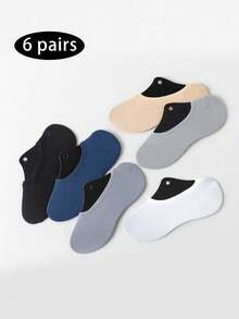 1/6/12 Pairs Men's Magic Invisible Socks, Low-Cut Non-Slip, Breathable Thin Summer Boat Socks, Low-Cut Invisible Silicone Non-Slip Versatile Socks, No Card Paper - Multicolor - View 11