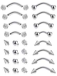 Bộ trang sức xỏ lông mày tinh tế, thẩm mỹ với mặt dây chuyền đá Zirconia dành cho nữ, thích hợp đeo hàng ngày và làm quà tặng dịp lễ. - phong cách A - Xem 11