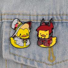 Cute Cartoon Yellow Duck Enamel Pins Funny Animals Brooch Lapel Pin Badge On Backpack Clothing Accessories Fashion Jewelry Friends Gifts - Yellow - View 9