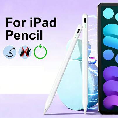 Bolígrafo táctil compatible 2018-2026, carga rápida, punta ultrafina, alta sensibilidad, detección de inclinación/acoplamiento magnético/anti-operación errónea compatible con iPad/Pro/Air/Mini