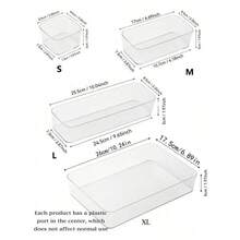 Drawer Desktop Cosmetic Storage Box, Combination Transparent Plastic Drawer Storage Box, Transparent Vanity Cabinet Storage Box, Exquisite Storage Box, Desk Drawer Partition Storage Box, Suitable For Makeup, Jewelry, Kitchen, Bedroom, Bathroom, Office Trinkets, Christmas Holiday Gift - A - View 3