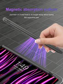90mAh 可充电数字触控笔，带磁吸功能、倾斜感应和防误触功能，兼容 iPad (A16) 第 11/10 代、第 7/8/9 代、iPad Air 7/6/5/4/3、iPad Pro 13 英寸/12.9 英寸/11 英寸（2018-2025 年款）、iPad mini 7/6/5，黑色 - 黑色 - 查看 4
