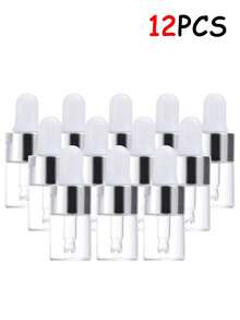 12PCS Transparent Cylindrical Essential Oil Bottle, Glass Dropper Bottle, Lotion Essence Sample Bottle, Fragrance Sub-Packaging Bottle. Easy To Carry When Out, Quick And Convenient To Use(6/1pc) - View 7