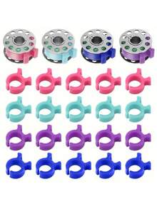 10/1pc Heavy-Duty Spool Clamp Protector With Threaded Lock - Suitable For All Spool Sizes (Internal/External Thread) - Multi-Color, Pipe Connector, Suitable For Automotive, Hvac, And Piping - Compatible With Standard Valves And Pipe Fittings, Winding Bobbin Clamp, Prevents Spool Ends From Falling Off, Spool Retaining Clip, Spool Retaining Roll, Silicone Bobbin Ring. - Multicolor - View 1