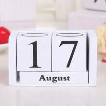 1pc Minimalist Pink & White Wooden Calendar, Desktop Decorative Crafts High-End Home Decoration Back To School,Back To School,School Supplies - 1pc/pink - View 15