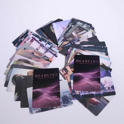 55 piezas Tarjetas coleccionables de alta definición del concierto DEADLINE de JISOO, JENNIE, LISA, ROSE, adecuadas para exhibición y colección, productos periféricos de K-Pop, set de tarjetas decorativas en caja