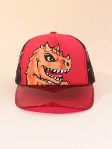 1PC Playful Cool Kids Dinosaur Baseball Cap With Cartoon Print Breathable Adjustable Brim For Park Play & Photo Shoot - 1PC - View 9