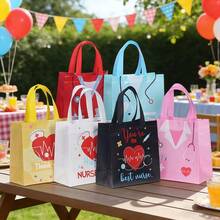 CARRIECUR Bolsa de tote reutilizable de tela no tejida con asa, bolsa de regalo de apreciación a las enfermeras en múltiples colores, adecuada para la graduación de la escuela de enfermería, el Día de las Enfermeras, la fiesta del hospital, la decoración de la Semana de las Enfermeras - Ver 2