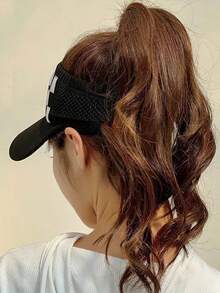 1 Piece, Summer New Sun Hat, Baseball Cap, Versatile Men's And Women's Fashionable Sun Hat, Outdoor Travel Multifunctional Embroidered Checkered Sun Hat, Couple Summer Mountain Climbing Sun Hat, Beach Couple Sun Hat, Daily Leisure Empty Top Baseball Cap - Multicolor - View 5