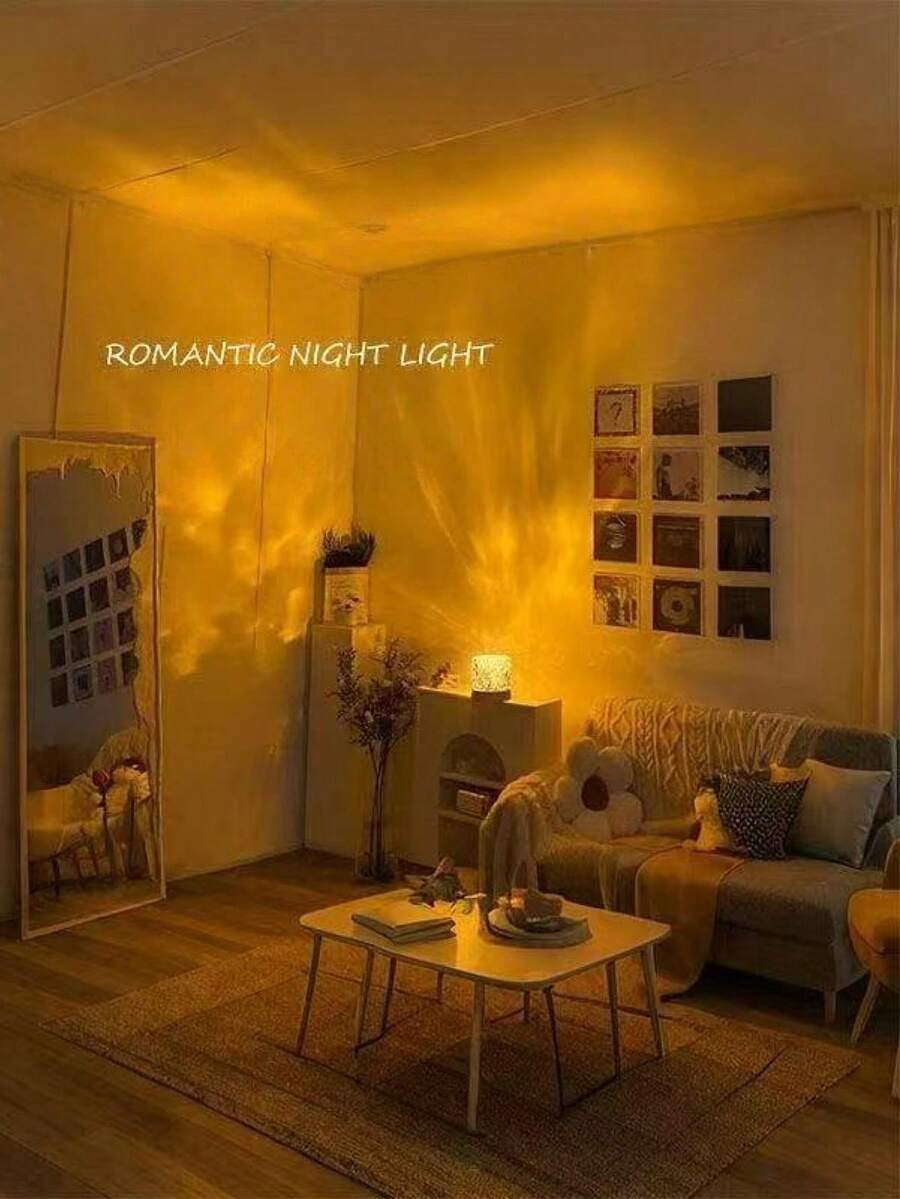 1 buah Lampu Motif Gelombang Air dengan Remote Control - Plastik Mengkilap, Perubahan Warna, Perubahan Warna Sensitif Sentuhan, Dapat Dinyalakan dengan Power Bank, Komputer, Stop Kontak, Ukuran Ringkas Cocok untuk Kamar Tidur, Ruang Tamu, Berkemah, Pesta - MultiWarna - View 1