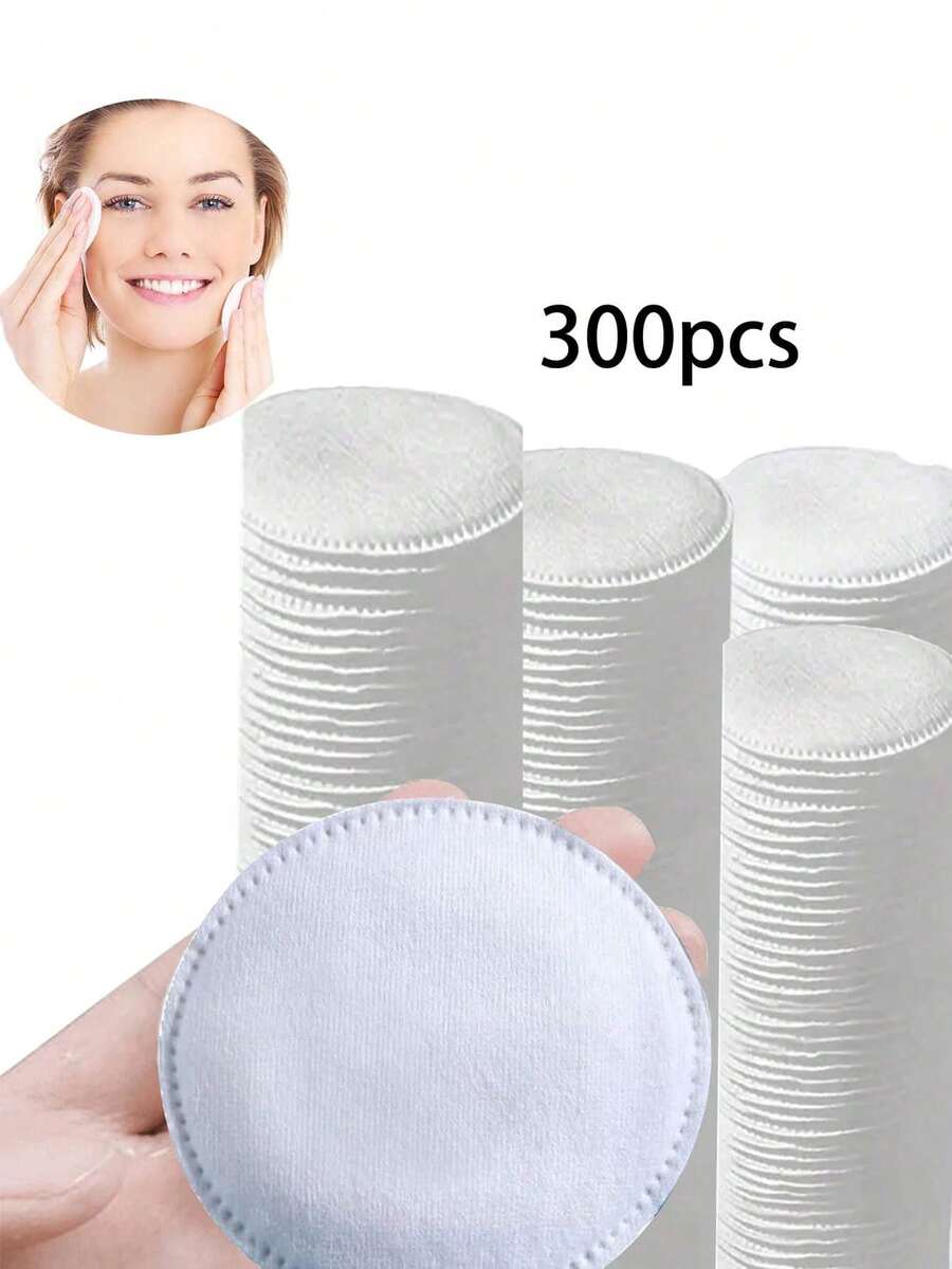 300/100/50pcs Round Makeup Remover Pads, Soft Cleansing Pads For Face, Eyes, Skin Care And Makeup Removal - Multicolor - View 1
