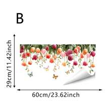 1/3入 春季鬱金香窗貼 懸掛花卉蝴蝶靜電貼紙 適用於居家廚房客廳玻璃門裝飾 - 彩色 - 查看 16