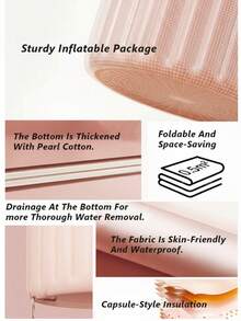 1pc Portable Inflatable Bathtub With Foot Pump, Foldable PVC Soaking Tub For Home Spa, Hot Bath, Ice Bath And Travel Use, Easy Inflate And Drain Freestanding Bath Tub For Bathroom Essentials, Compact Storage Shower Room Accessory, Relaxation Gift For Home - A - View 6