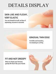 1 Piece Of Silicone Breast Patch Female Summer Thin Invisible Breast Patch, Strapless Bra Slip Dress Invisible Seamless Waterproof, Big Chest Gathering On The Sling Wedding Dress Small Breast Patch - 厚款 - 查看 6