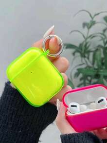 1个霓虹粉色耳机保护套，兼容苹果1/2/3/4、Pro/Pro 2，防摔保护，适用于新款第四代 - 玫紅色 - 查看 4