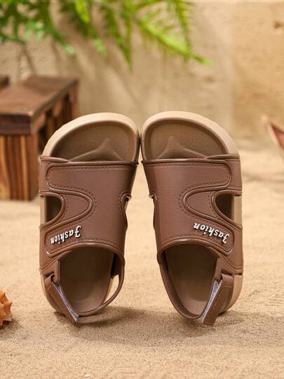 1 par de sandalias de verano nuevas estilo europeo y americano para niñas, zapatos para niños, zapatos para niños, zapatos para niñas, sandalias para niños, sandalias para niños, zapatos blandos para playa antideslizantes para niños y niñas, zapatos casuales ajustables para niños pequeños/niños pequeños, zapatos marrones retro de alta calidad para niños adecuados para niños activos y niños con un estilo sencillo, suela blanda antideslizante estable, adecuados para atuendos diarios y actividades al aire libre