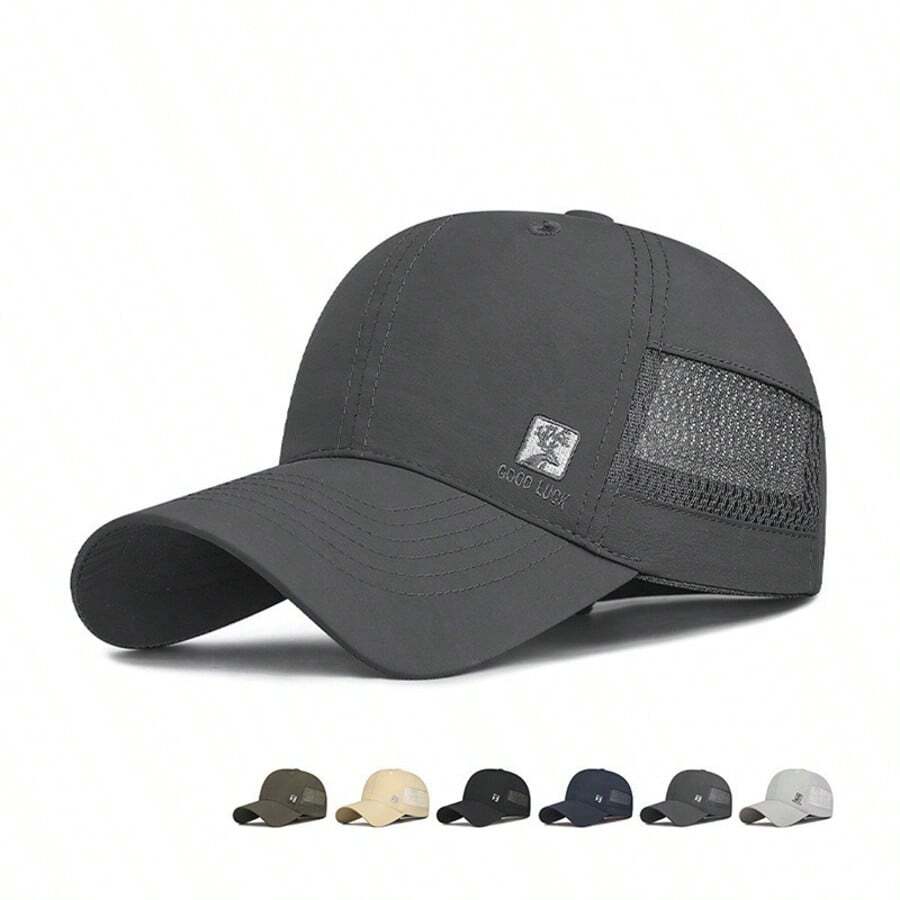 Mũ lưỡi trai lưới polyester thoáng khí, nhanh khô, thêu chữ, kiểu dáng thường ngày, thích hợp cho cả nam và nữ, thích hợp cho câu cá và chống nắng. - A - Xem 1