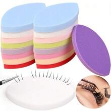 20 PCS Soft Sponge False Eyelash Pads - Beginner Eyelash Pad - Eyelashes Can Be Reused - Makeup Puff Training Tool For Eyelash Extension - Multicolor - View 3