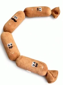 Đồ chơi xúc xích tương tác có tiếng kêu cho chó (1/2 chiếc) - Chất liệu nhung, giúp mài răng khi nhai, tạo âm thanh vui nhộn, lý tưởng cho chó nhỏ đến trung bình, và là đồ chơi cho thú cưng. - màu nâu - Xem 10