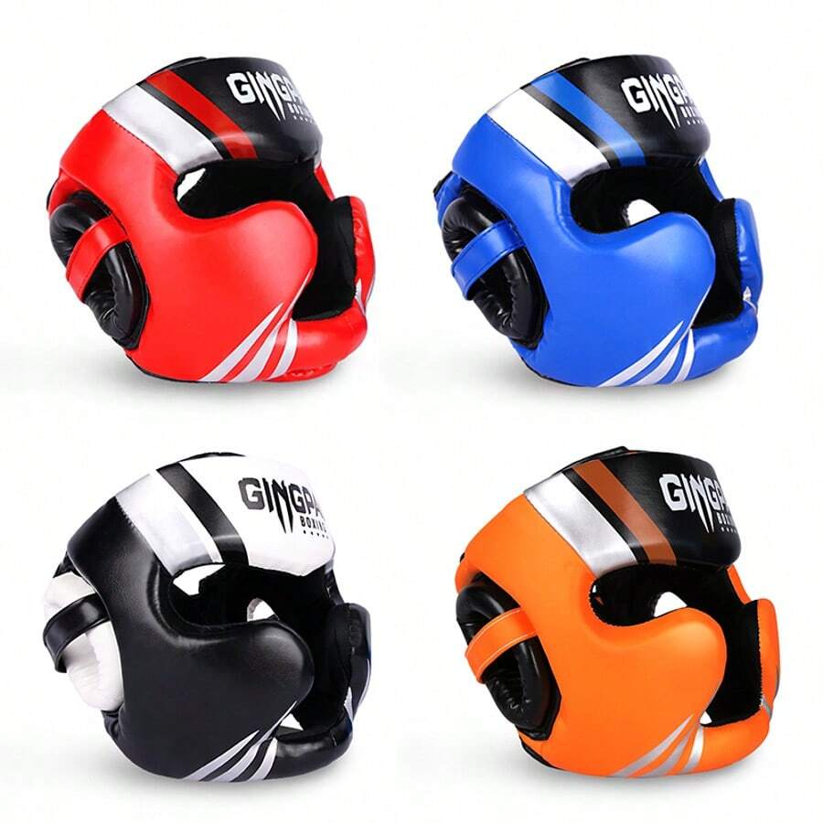 GINGPAI Boxing Headgear Protective Equipment For Adults, Taekwondo, Youth Boxing, Sanda, Muay Thai, Thickened Training Head Guard For Combat Sports
