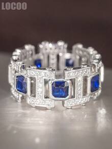 1 chiếc nhẫn đá Cubic Zirconia cổ điển, kiểu dáng nữ, thích hợp cho đám cưới, lễ đính hôn, kỷ niệm, tiệc tùng và các dịp khác, cũng có thể dùng làm nhẫn hoặc quà tặng ngày Valentine. - 5 # - Xem 9