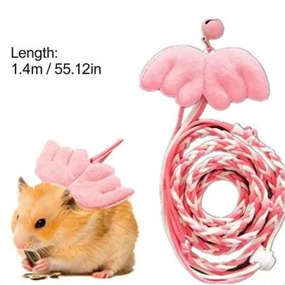 Hamster/Rabbit Leash With Cute Wings & Bell, Anti-Lost Outdoor Pet Walking Harness