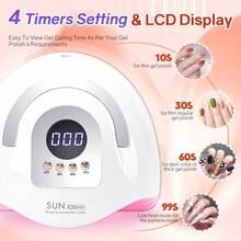 DianaBeauty 81pcs LED UV Nail Lamp Gel Polish Nail Dryer 4-Level Timer Professional Nail Lamp With Auto Sensor - White - View 2