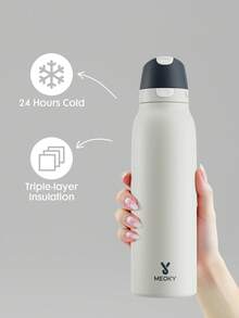 Meoky 24oz Insulated Tumbler with 2-in-1 Straw and Spout Lid, Unique Small Mouth, Leak Proof Locking Lid, Double Wall Vacuum Insulated Stainless Steel Travel Mug, Coffee Cup, Sports Water Bottle, Keeps Cold 24H, Gym School, Travel Mug, Coffee Cup, Sports Water Bottle, Keeps Cold 24H, Gym School, Travel - 彩色 - 查看 6