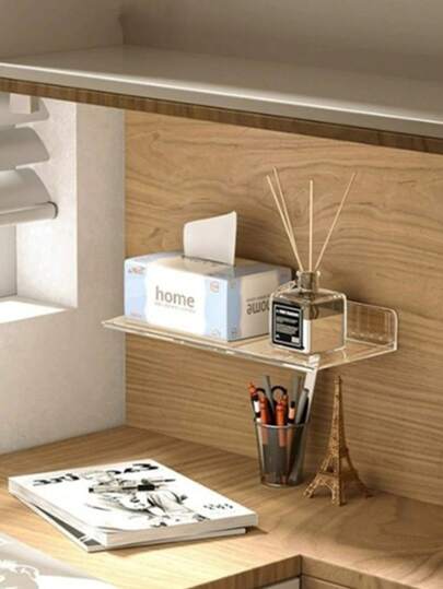 1 ชิ้น ชั้นวางของในห้องน้ำแบบดูดติดผนัง, ชั้นวางของในห้องน้ำแบบติดผนังเหมาะสำหรับโต๊ะเครื่องแป้งและเครื่องสำอางในห้องน้ำ