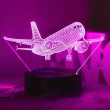 Đèn ngủ 3D hình máy bay 7 màu gradient, cảm ứng, chạy bằng USB, mô hình máy bay, đèn trang trí bàn làm việc/phòng ngủ sáng tạo, đèn trang trí phòng, đèn ngủ độc đáo, quà tặng cho người đam mê máy bay. - Nhiều màu - Xem 11