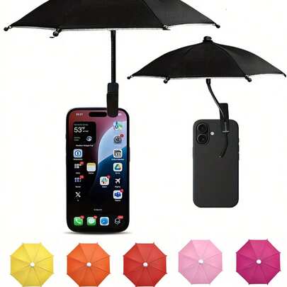 1 chiếc dù che nắng mini cầm tay cho điện thoại, tấm che nắng gấp gọn cho điện thoại, ô che nắng cho điện thoại, Kindle, thiết bị định vị, chống chói và tia UV, bảo vệ điện thoại khỏi mưa và nắng, chặn phản chiếu màn hình, vật dụng cần thiết khi đi du lịch, ô dù.