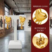 Melted Heart-Shaped Drop Earrings, With A Fashionable And Individualistic Punk Style. Perfect For Women's Parties And Daily Wear - Yellow Gold - View 13