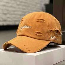 New Distressed Baseball Cap, Unisex Korean Style Embroidered Sun Visor Hat,Summer,Beach,Holiday - A - View 10