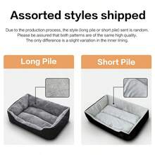 1pc Plush Pet Bed Sofa, Plush Comfort Dog House & Soft Cat Mat – Suitable For Living Room & Bedroom, Non-Slip, Easy To Clean & Machine Washable - 黑色 - 查看 7