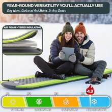 Gear Doctors Colchoneta de Dormir autoinflable para Acampar 4.3 R aislada de 1.5 Pulgadas imprescindible con Espuma Inflable colchón de Aire autoinflable para Acampar Cuna Tienda de campaña - Autoinflable - Ver 5