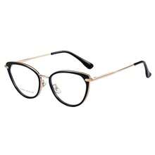 Lunettes de mode femme à monture en métal inoxydable avec verres photochromiques, style chat-eye élégant et sexy, rétro et à la mode, pour toutes les saisons - Noir (film grisé) - Voir 5
