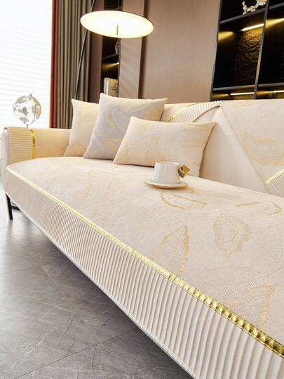 1 chiếc đệm sofa sang trọng, nhẹ, chất liệu chenille, họa tiết lá cây, vải polyester mềm mại, thích hợp trang trí lễ hội cho sofa 1-4 chỗ ngồi, lý tưởng cho phòng khách, phòng ngủ, trang trí nhà cửa ngoài trời.