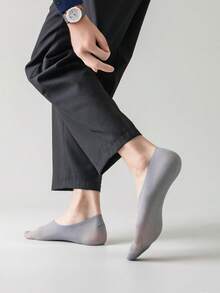 1/6/12 Pairs Men's Magic Invisible Socks, Low-Cut Non-Slip, Breathable Thin Summer Boat Socks, Low-Cut Invisible Silicone Non-Slip Versatile Socks, No Card Paper - Multicolor - View 4