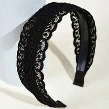 A Stylish Black Lace Headband, Ladies-Only, Exquisitely Designed And Easy To Wear.Perfect For Everyday Outings And Makeup, This Stylish Hair Accessory Is Both Stable And Enhances The Texture Of Your Hairstyle. - 1 件黑色 - 查看 6